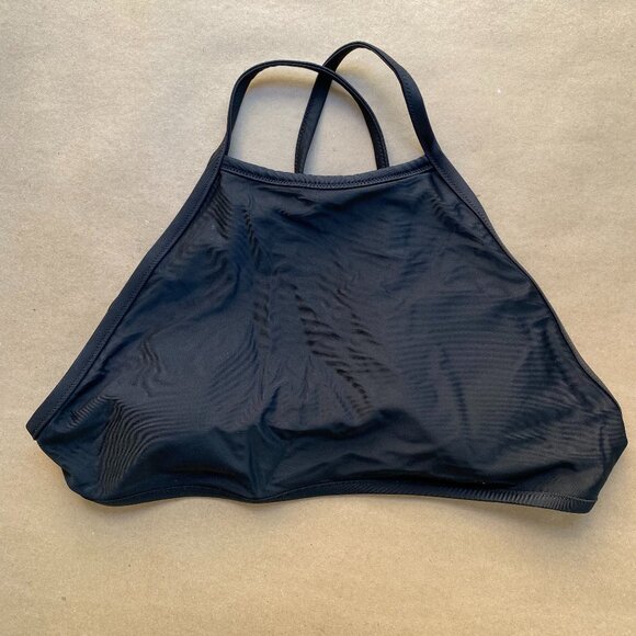 Aerie High Neck Cropped Black Bikini Top - Picture 6 of 9